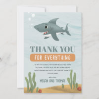 Cute Boys Shark Baby Shower Thank You