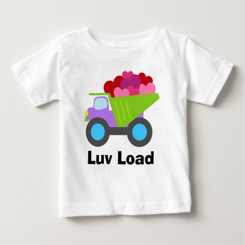 Cute Boys Truck Hearts Baby T_Shirt