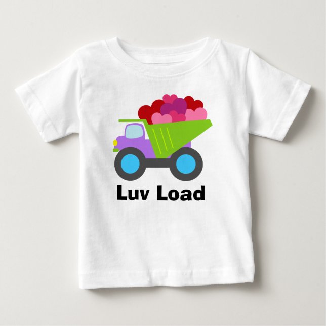 Cute Boys Truck Hearts Baby T-Shirt (Front)
