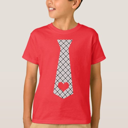 Cute Boys Valentine Heart Necktie Business Love T_Shirt