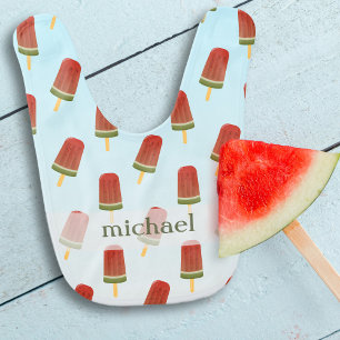Cute Boy's Watermelon Popsicle Pattern Baby Bib
