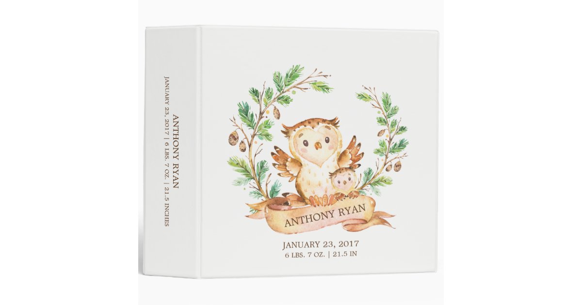 Cute Boys Woodland Owls Baby Photo Album Binder Zazzle Com