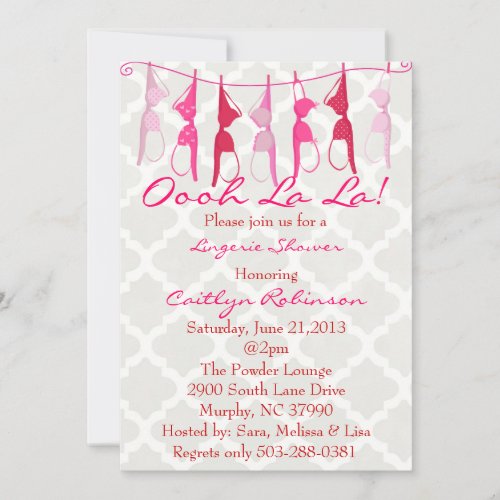 Cute Bra Bridal/Lingerie Shower Invitation