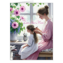 Cute Braiding Love with Mom Happy Mother's Day Card