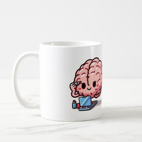 Cute brain coffee mug