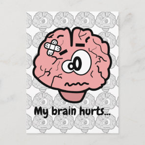 Cute Brain Injury Psychology Neurology Cartoon Postcard