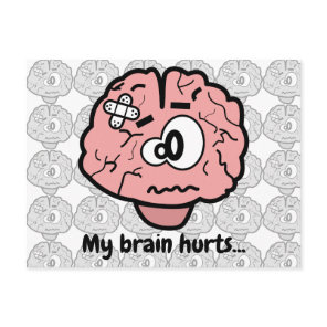 Cute Brain Injury Psychology Neurology Cartoon Postcard