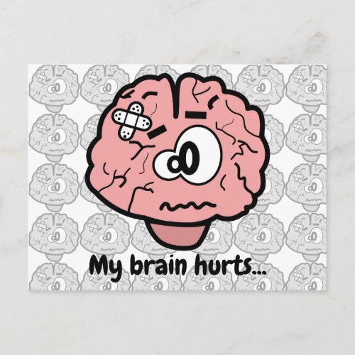 Cute Brain Injury Psychology Neurology Cartoon Postcard