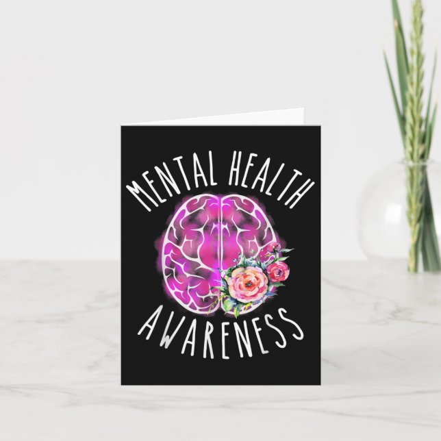 Cute Brain Mental Health Awareness Support Gift Ri Card (Front)