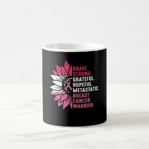 Cute Brave Strong Hopeful Breast Cancer Awareness Coffee Mug