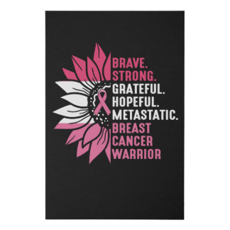 Cute Brave Strong Hopeful Breast Cancer Awareness Faux Canvas Print