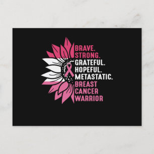 Cute Brave Strong Hopeful Breast Cancer Awareness Postcard