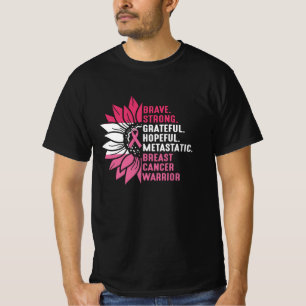 Cute Brave Strong Hopeful Breast Cancer Awareness T-Shirt