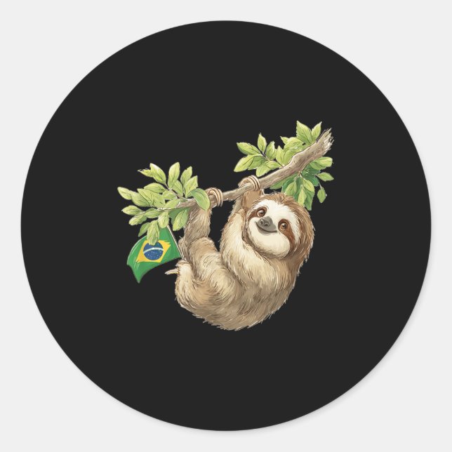Cute Brazilian Sloth Costume For Adults And Kids  Classic Round Sticker (Front)