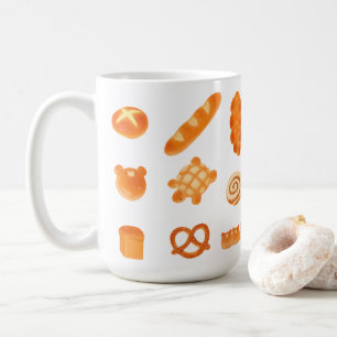 Cute Bread Bakery Pan Bear Turtle French Roll Coffee Mug