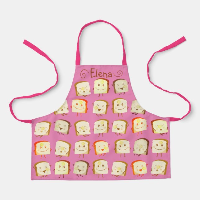 Cute bread butter cooking baking personalized apron (Front)