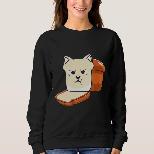 Cute Bread Cat Halloween Sweatshirt (Front)