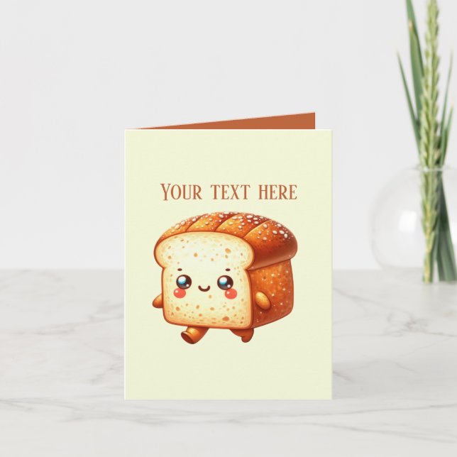 Cute bread loaf bakery vendors customizable card (Front)