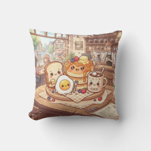 Cute Breakfast Café Pillow
