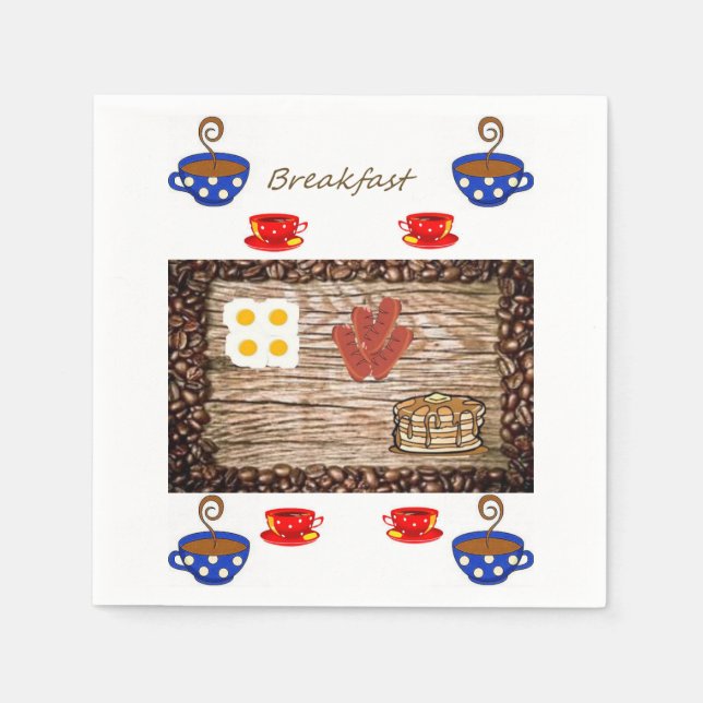 Cute Breakfast Egg Paper Napkins (Front)