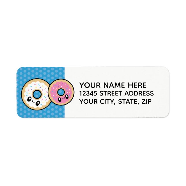 Cute Breakfast Food donut address labels (Front)