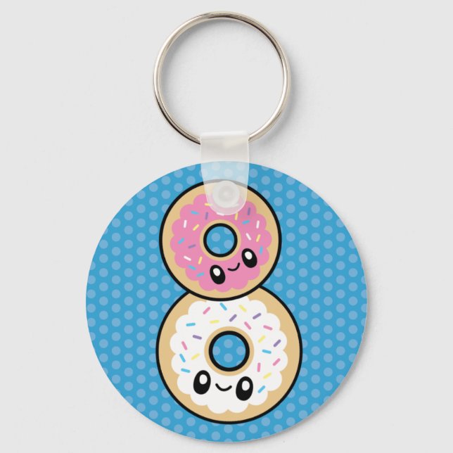 Cute Breakfast Food Donut Keychain (Front)