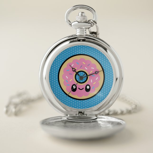 Cute Breakfast Food Donut Pocket Watch (Inside)