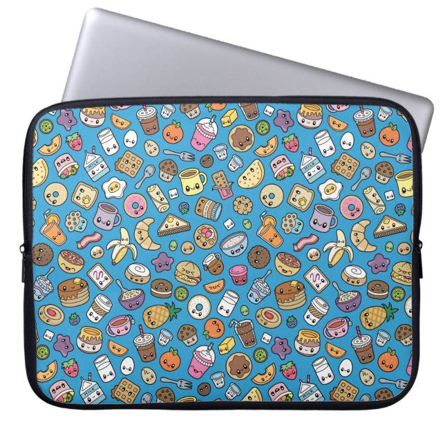 Cute Breakfast Food Laptop Sleeve (Front)