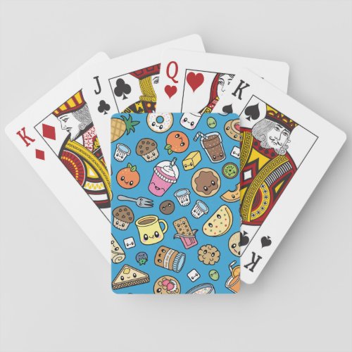 Cute Breakfast Food Poker Cards