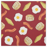 Cute Breakfast Kids Bacon Eggs Pancakes Waffles Fabric