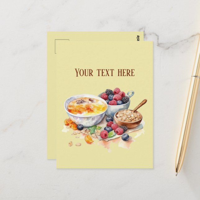 Cute Breakfast lovers add text Postcard (Front/Back In Situ)