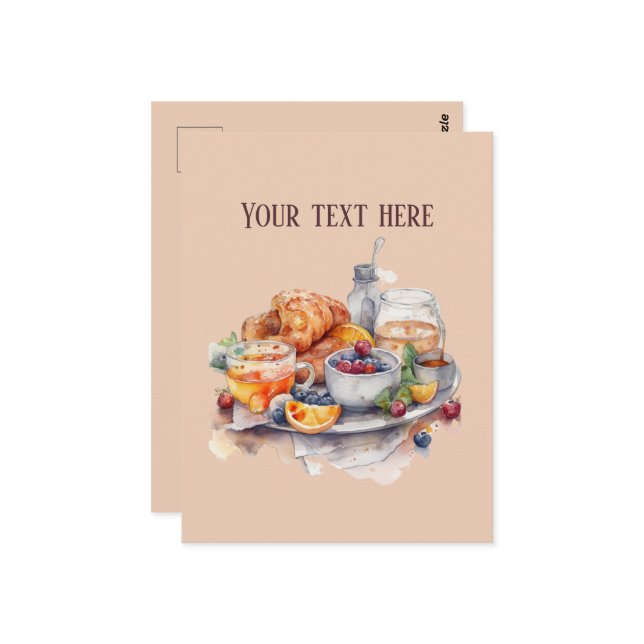 Cute Breakfast lovers add text Postcard (Front/Back In Situ)