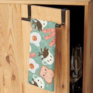 Cute Breakfast Pattern Kitchen Towel