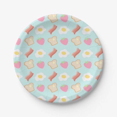 Cute Breakfast Pattern Paper Plates