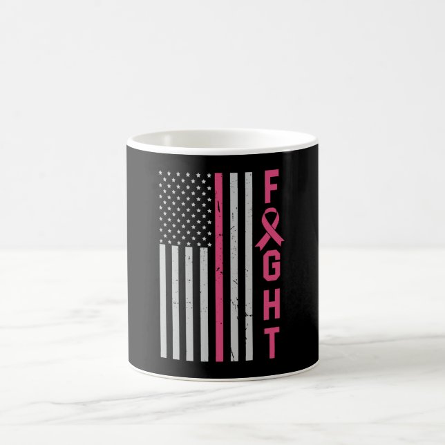 Cute Breast Cancer Awareness Friends Family Fight Coffee Mug (Center)