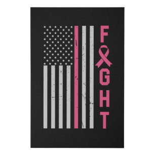 Cute Breast Cancer Awareness Friends Family Fight Faux Canvas Print