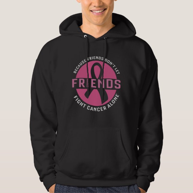 Cute Breast Cancer Awareness Friends Support Unity Hoodie (Front)
