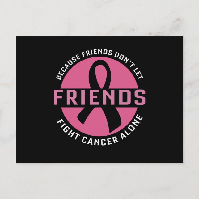 Cute Breast Cancer Awareness Friends Support Unity Postcard (Front)