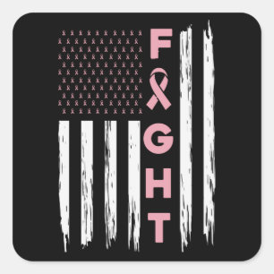 Cute Breast Cancer Awareness Friends Unity Fight Square Sticker
