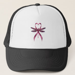 Cute Breast Cancer Heart Dragonflies Awareness Wom Trucker Hat