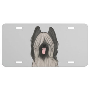 Cute Briard Cartoon Dog License Plate