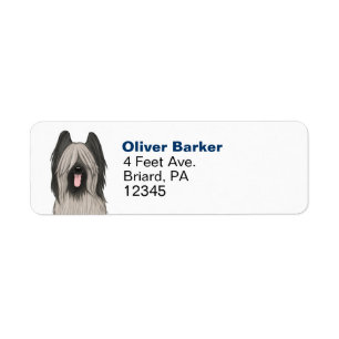 Cute Briard Cartoon Dog Return Address Labels