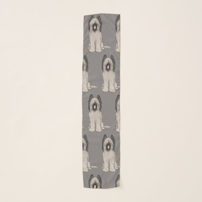 Cute Briards Pattern Scarf (Front)