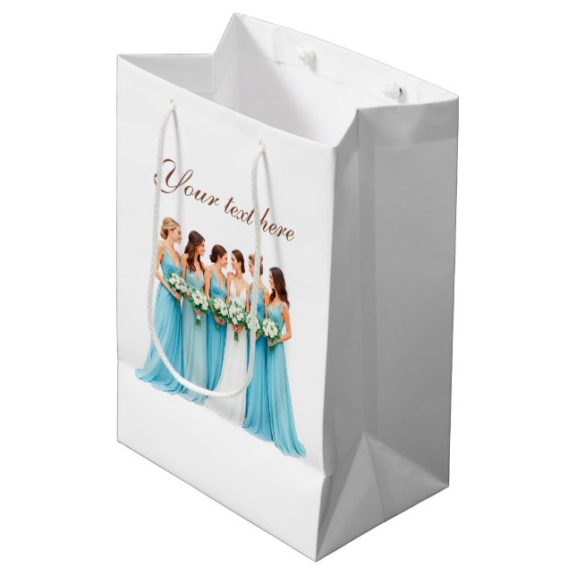 Cute Bridal Party Bride customizable Medium Gift Bag (Front Angled)