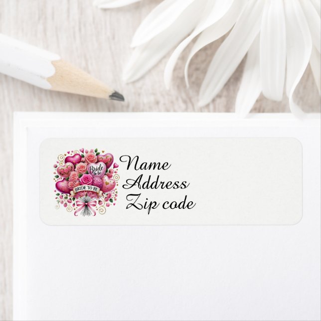 Cute Bridal Shower Balloons flowers  Label (Insitu)