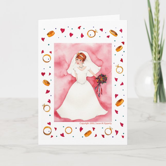 Cute Bridal Shower Bride Wedding Engagement Card (Front)