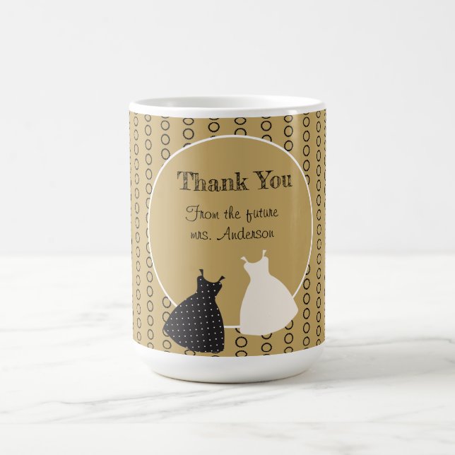 Cute Bridal Shower Illustration Sticker Coffee Mug (Center)