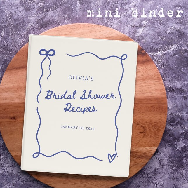 Cute Bridal Shower Recipes Blue Mini Binder (Creator Uploaded)