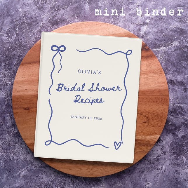 Cute Bridal Shower Recipes Blue Mini Binder (Creator Uploaded)