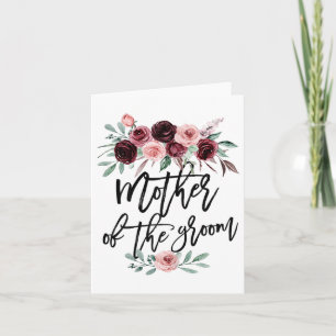Cute Bridal Shower Wedding Flower Design Mother Of Card